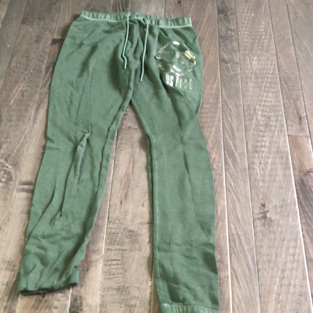 Green sweat pants